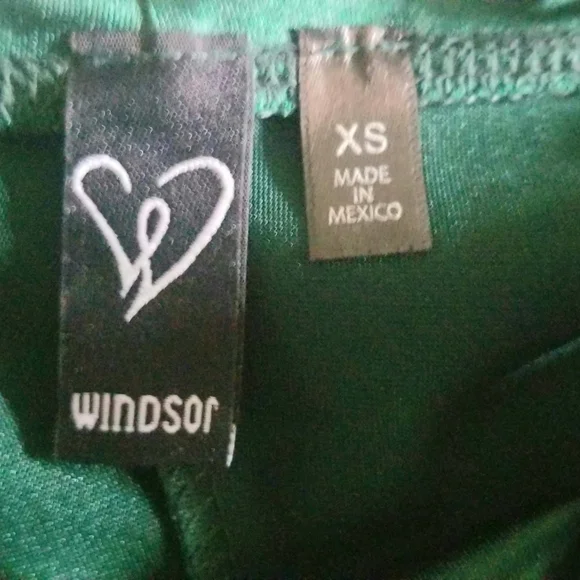 Windsor Emerald Green Satin Ruched Slip Dress - Picture 4 of 6